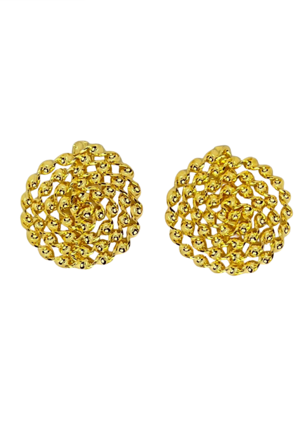 Aretes Espiral de Oro, En Bronce con recubrimiento de oro 24k