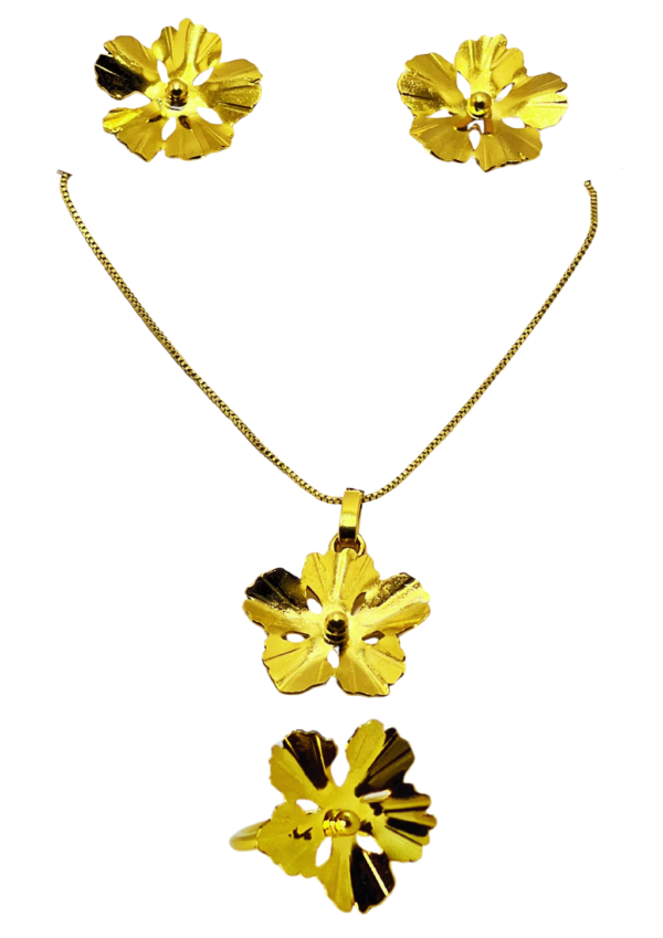 Set Tesoro Floral, Bronce con baño de oro 24K