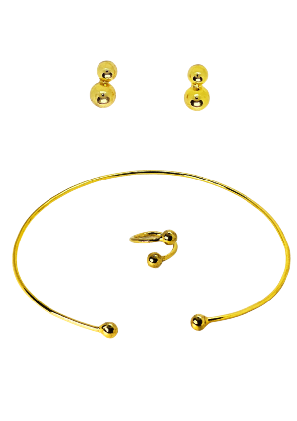 Set Conjunto Esferas, En Bronce con recubrimineto en oro 24k