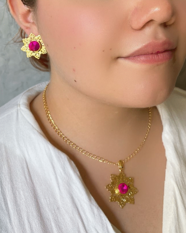 set flor fucsia de verano