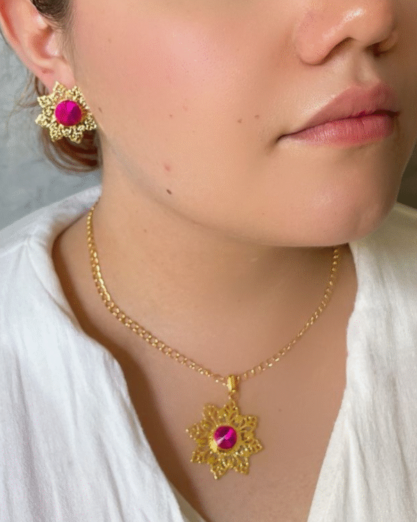 set flor fucsia de verano