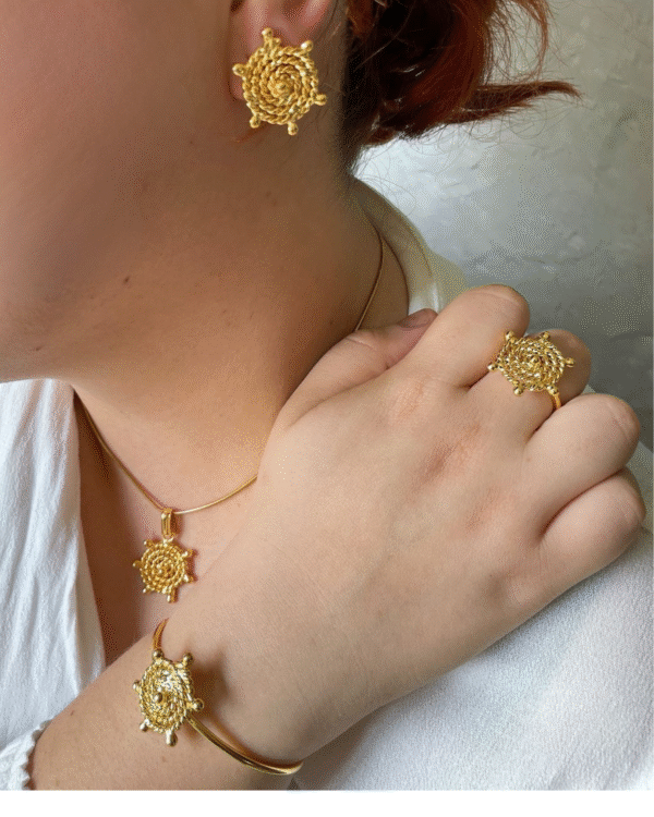 set completo espiral de oro