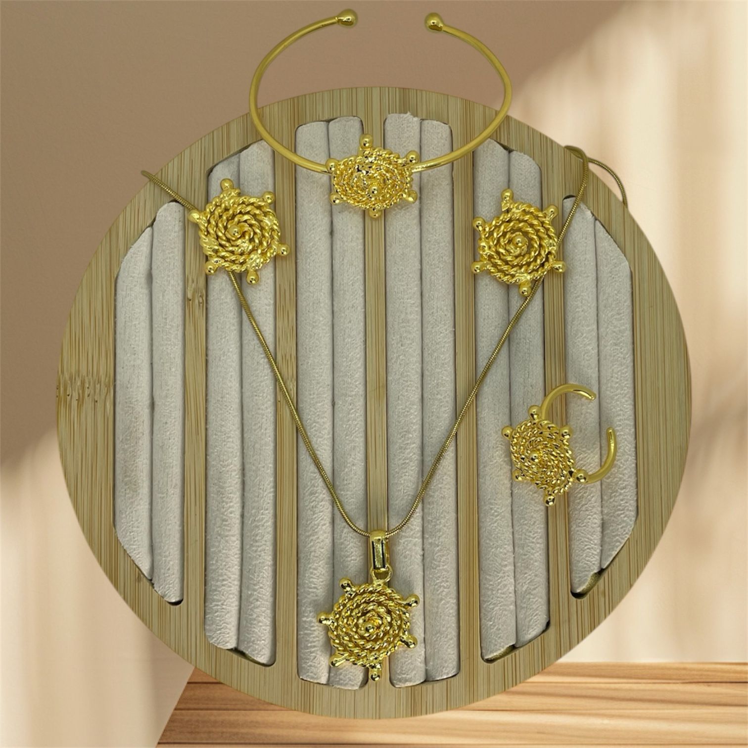 set completo espiral de oro